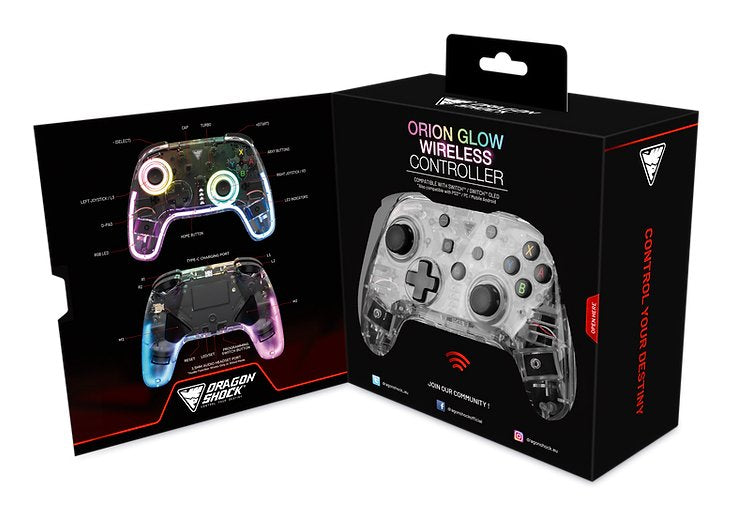 Dragonshock Orion Glow Negro Bluetooth Gamepad Analógico/Digital Nintendo Switch