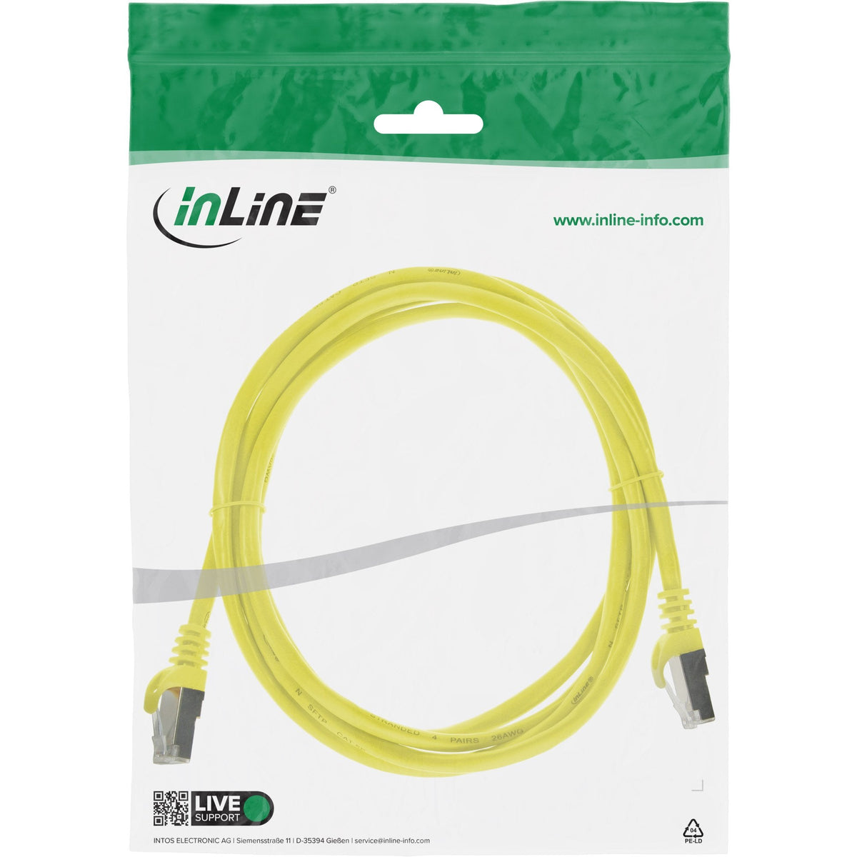 Cable De Red Inline Sf/Utp Cat.5e Amarillo 1,5m
