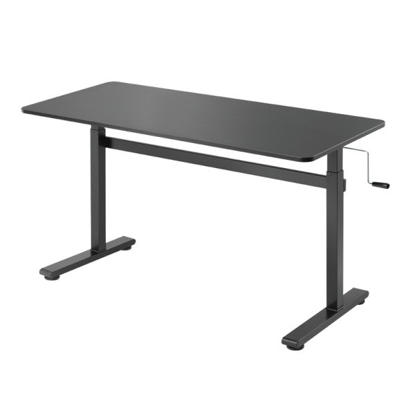 Sit-Stand Desk, Manual, 140x60cm, Negro