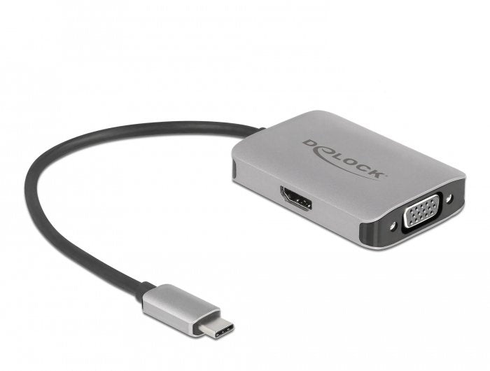 Delock Usb Type-C Splitter Dp Altmode > 1 X Hdmi + 1 X Vga Out