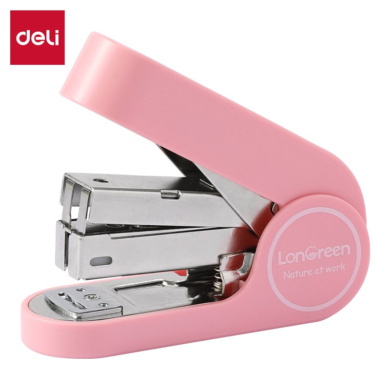 Grapadora Deli Longreen Easy 25 Hojas Rosa