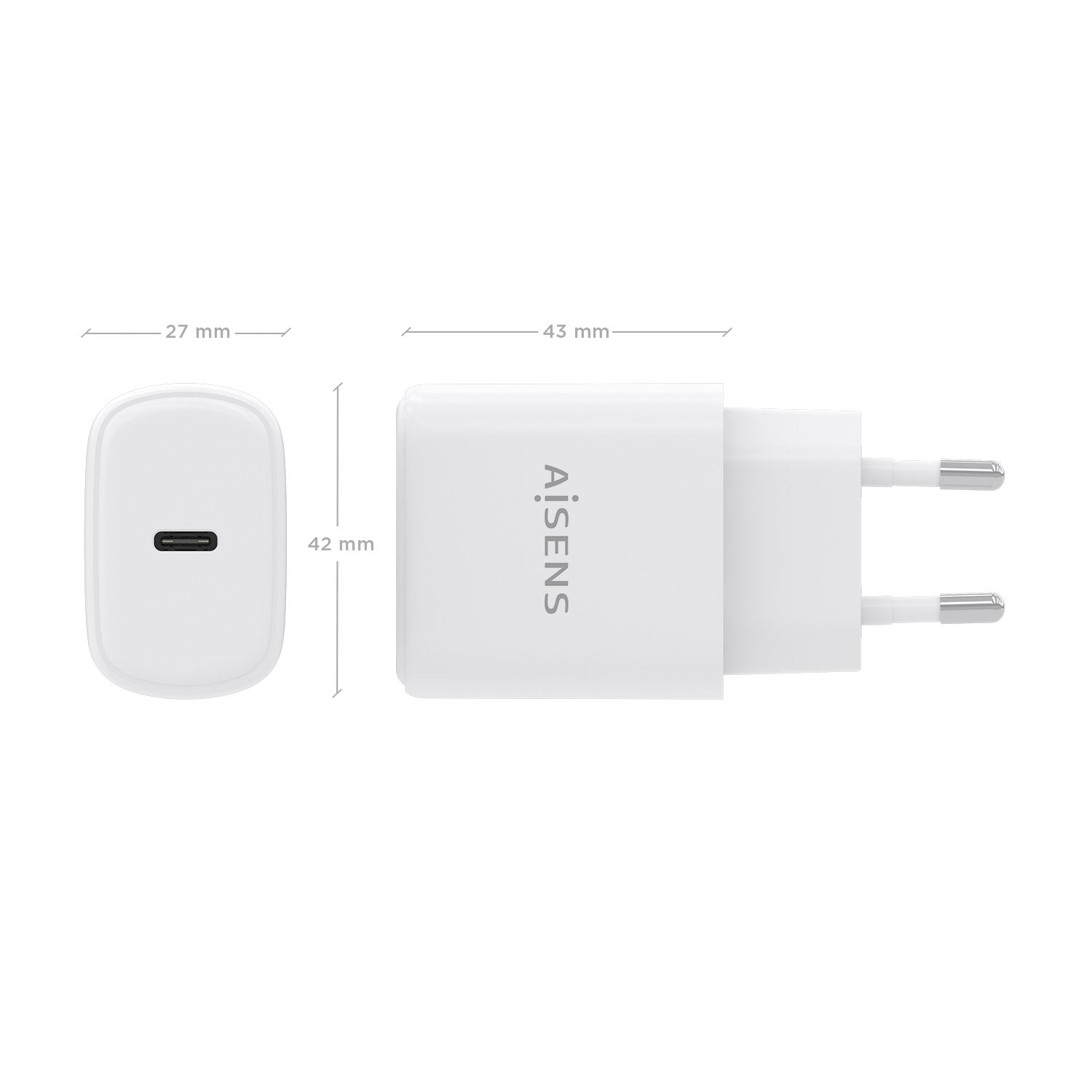 Aisens Cargador Gan 30w, 1xusb-C Pd3.0, Blanco