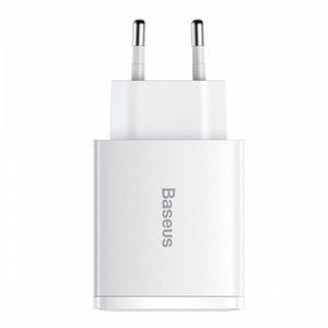 Ladowarka Sieciowa Baseus Compact Quick Charger, 2xusb, Usb-C, Pd, 3a, 30w (Biala)