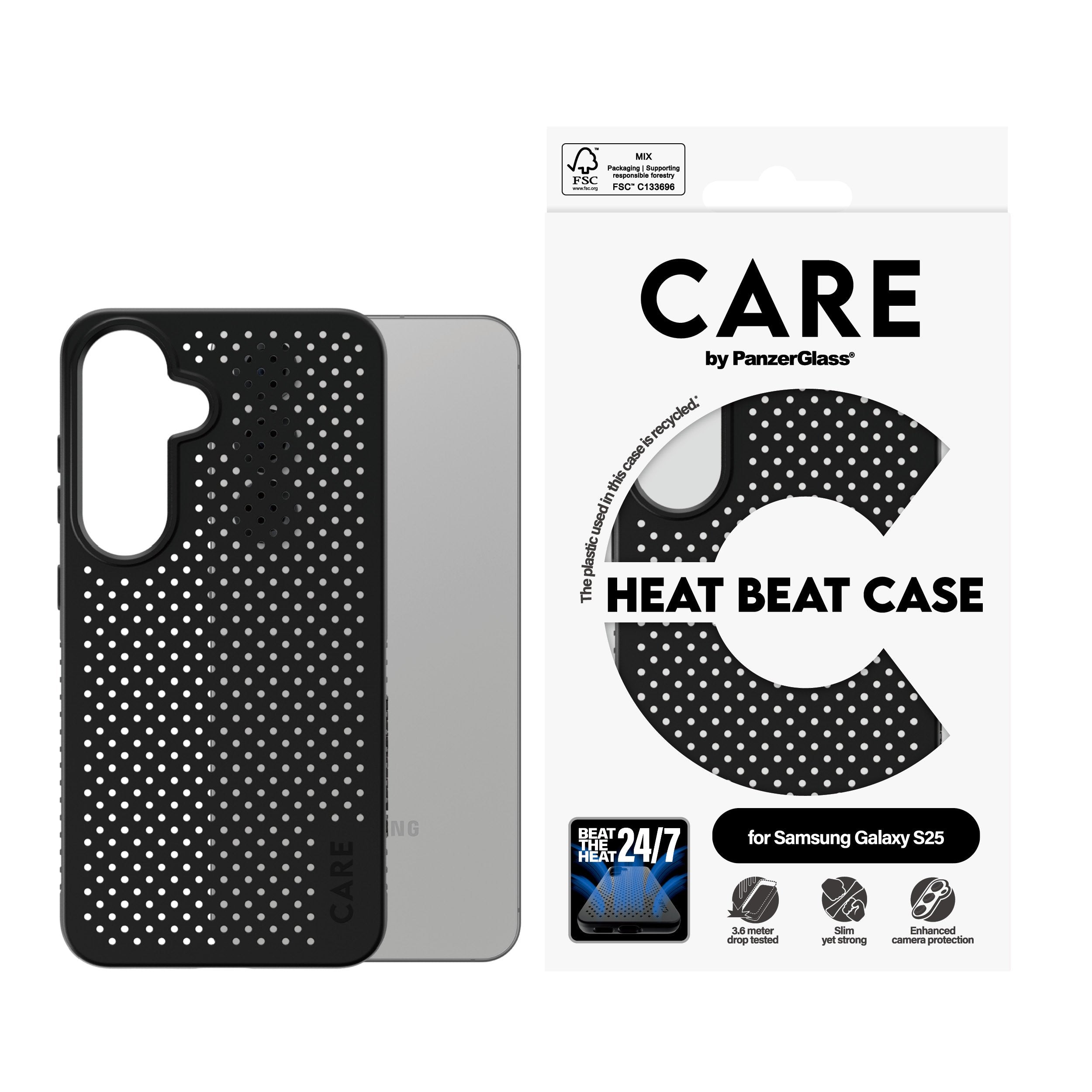 EAN 5715685016646 - PanzerGlass CARE™ by ® Case Heat Beat Samsung Galaxy S25 funda para teléfono móvil Negro imagen 2