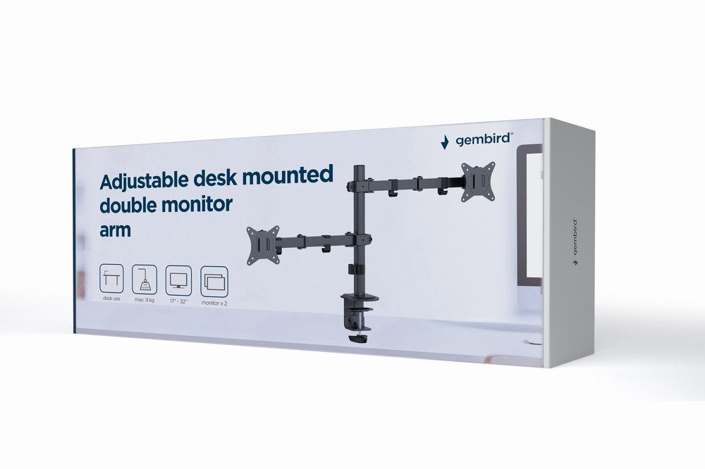 EAN 8716309128155 - Gembird MA-D2-03 soporte para monitor 81,3 cm (32") Escritorio Negro imagen 6