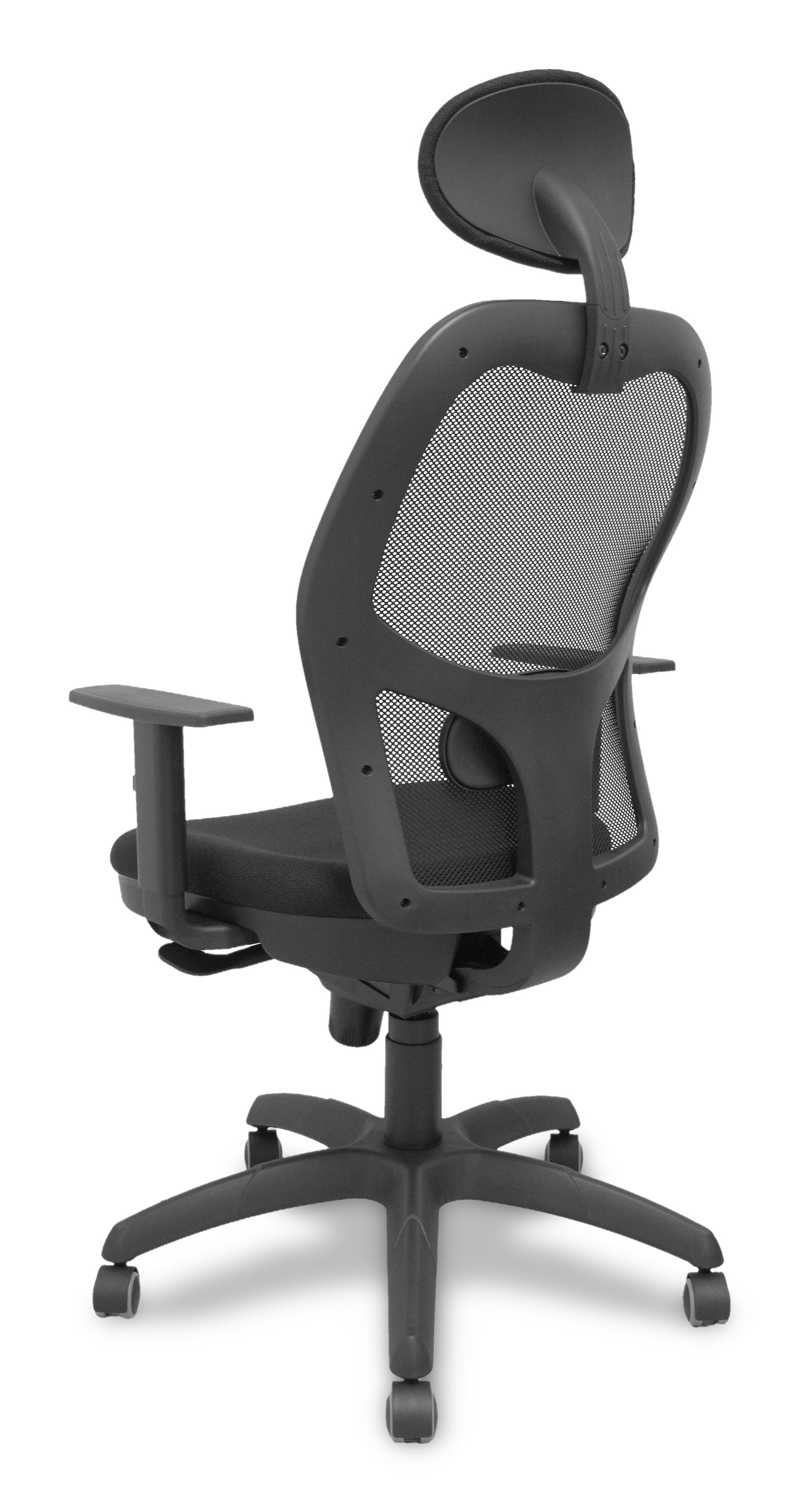Silla Jorquera Malla Negra Asiento Bali Negro Con