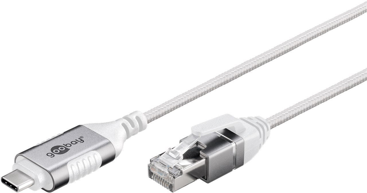 Cable Adaptador Ethernet Goobay Usb-C 3.2 Gen2 > Rj-45, Delgado Blanco, 10 Metros 74391