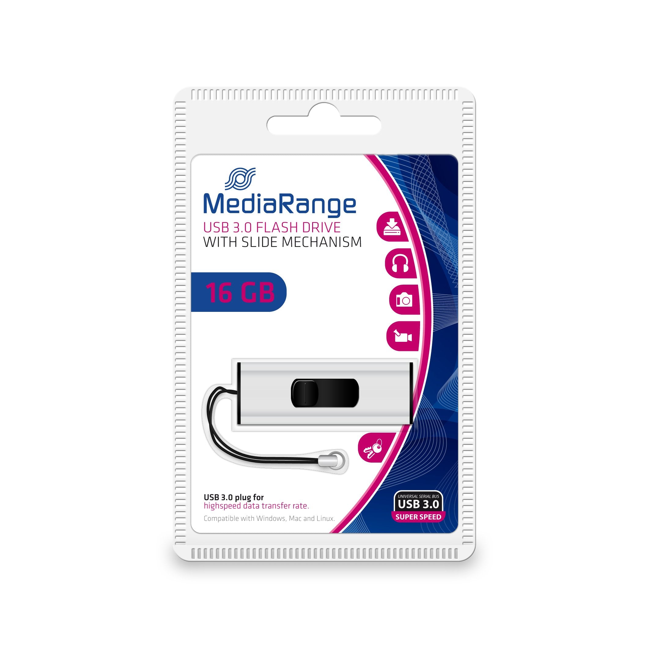 Pendrive Mediarange Usb-Stick 16gb Usb 3.0 Superspeed
