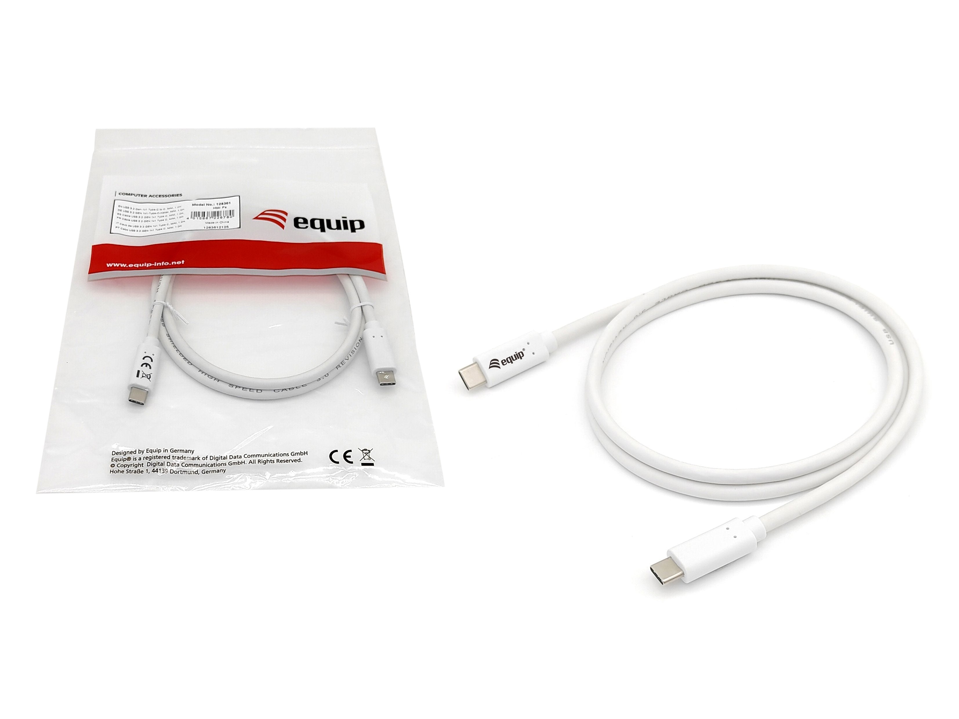 Equip Cable Usb-C3.2->C Gen1 Pd60w M M 0.50m Blanco