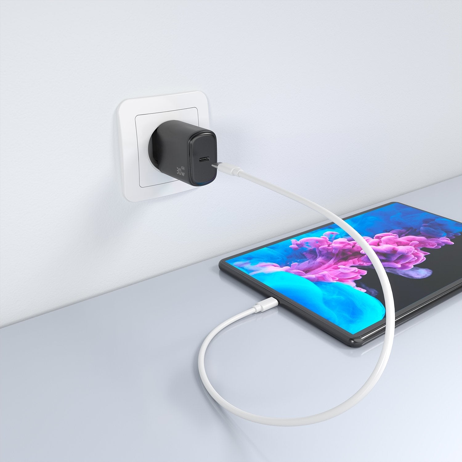 Aisens Cargador Gan 30w, 1xusb-C Pd3.0, Negro