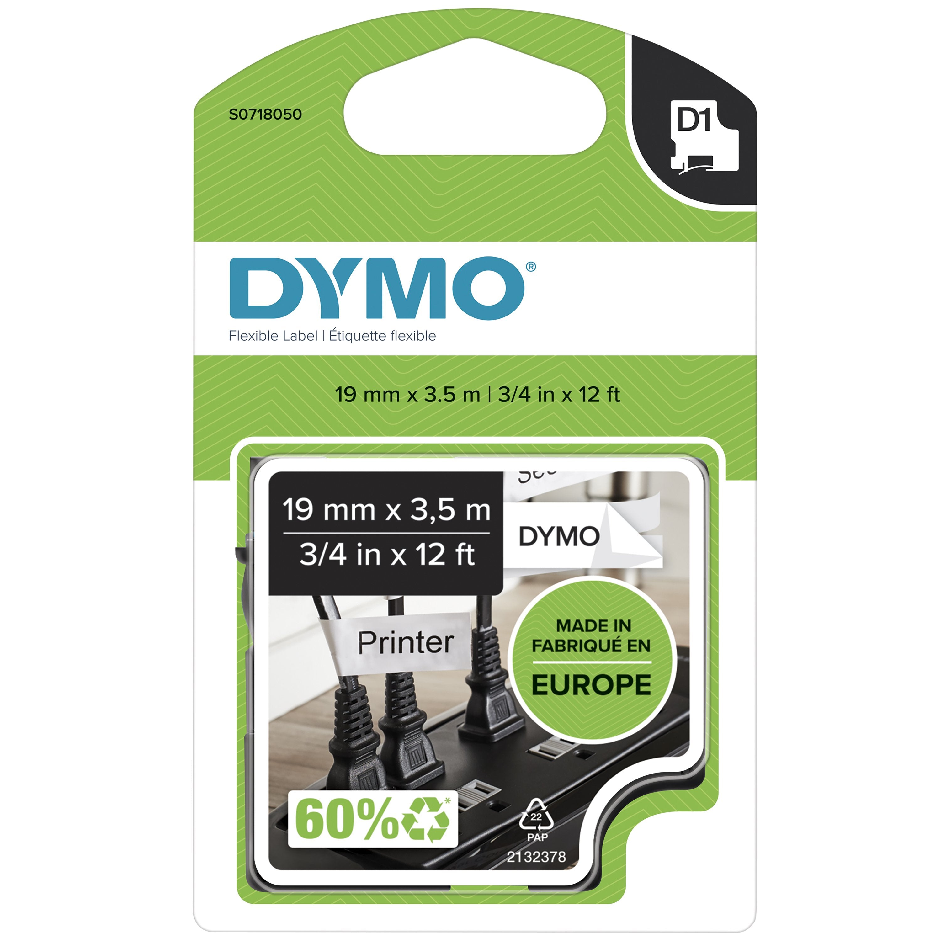 EAN 5411313169578 - DYMO D1 Durable - Black on White - 12mm cinta para impresora de etiquetas Negro sobre blanco imagen 1