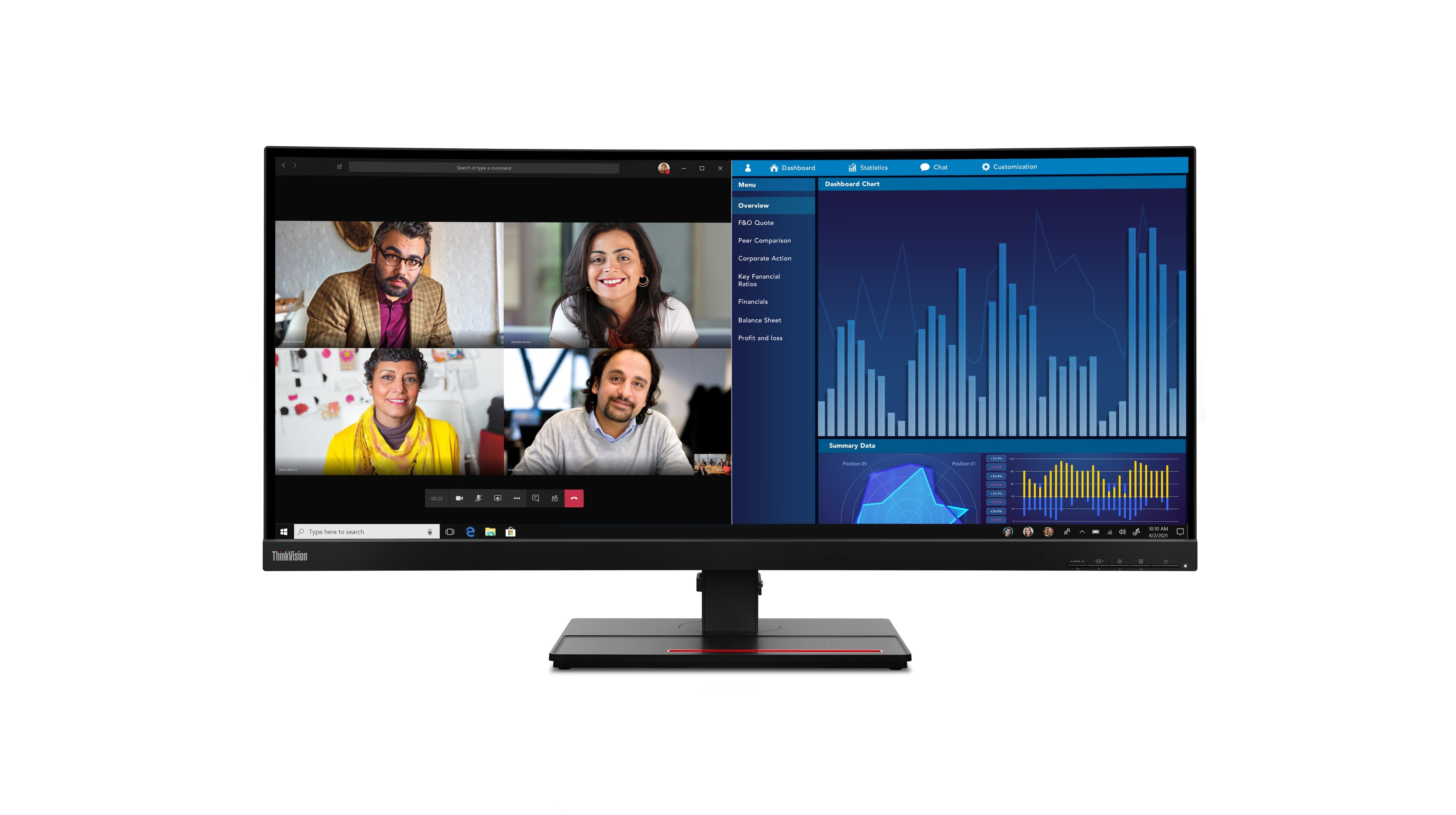 EAN 0197532306622 - Lenovo ThinkVision P34w-20 LED display 86,7 cm (34.1") 3440 x 1440 Pixeles Wide Quad HD Negro imagen 5