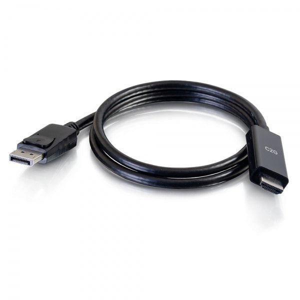 C2g 3ft Displayport To Hdmi Cable Dp To Hdmi Adapter Cable Displayport 1.2 Hdmi 2.0 4k 60hz M/M Cable Adaptador Displayport Macho A Hdmi Macho 91.4 Cm Negro Activo Compatibilidad Con 4k