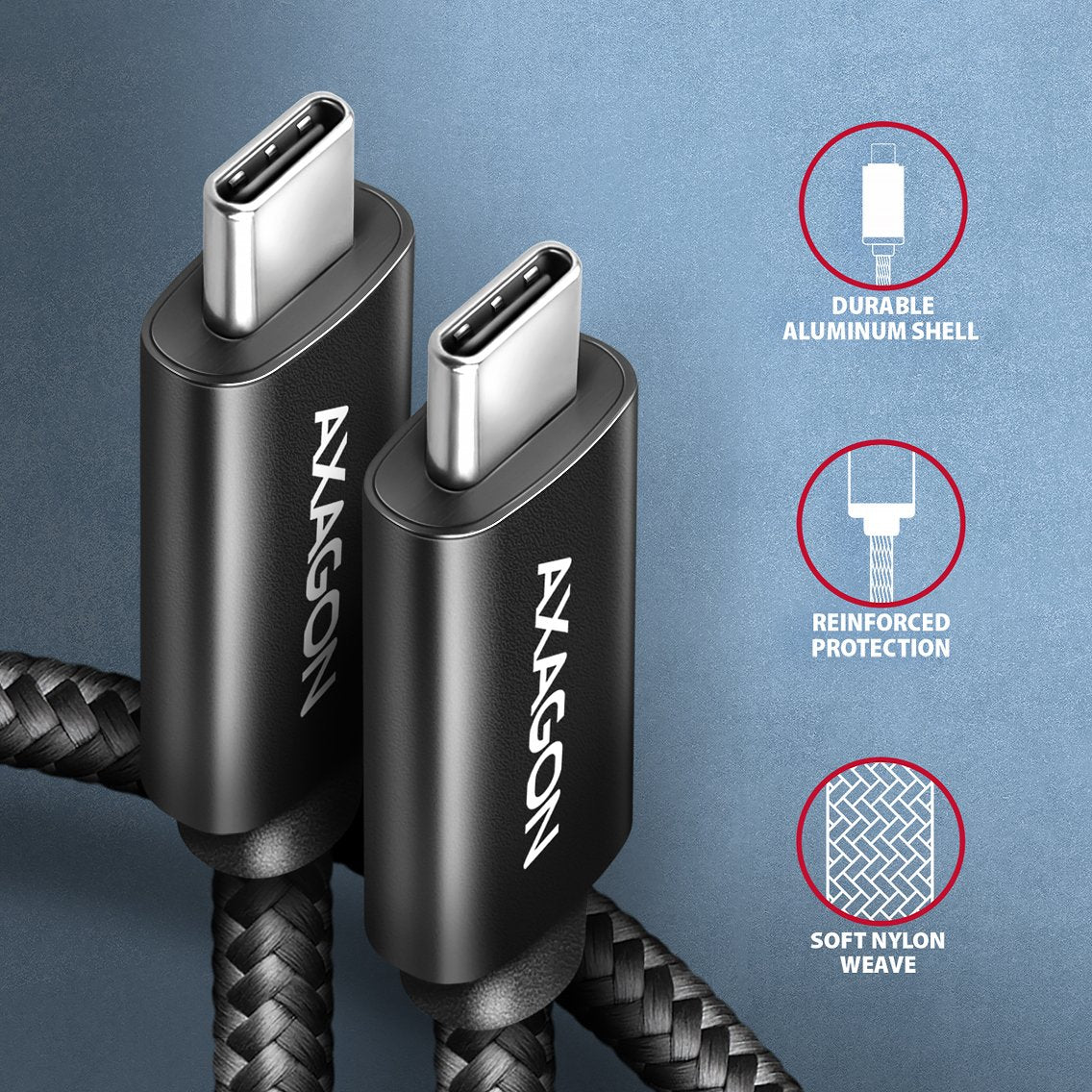 EAN 8595247909404 - Axagon BUCM4X-CM05AB cable USB USB4 Gen 3x2 0,5 m USB C 40 Gbit/s 240 W Negro imagen 3
