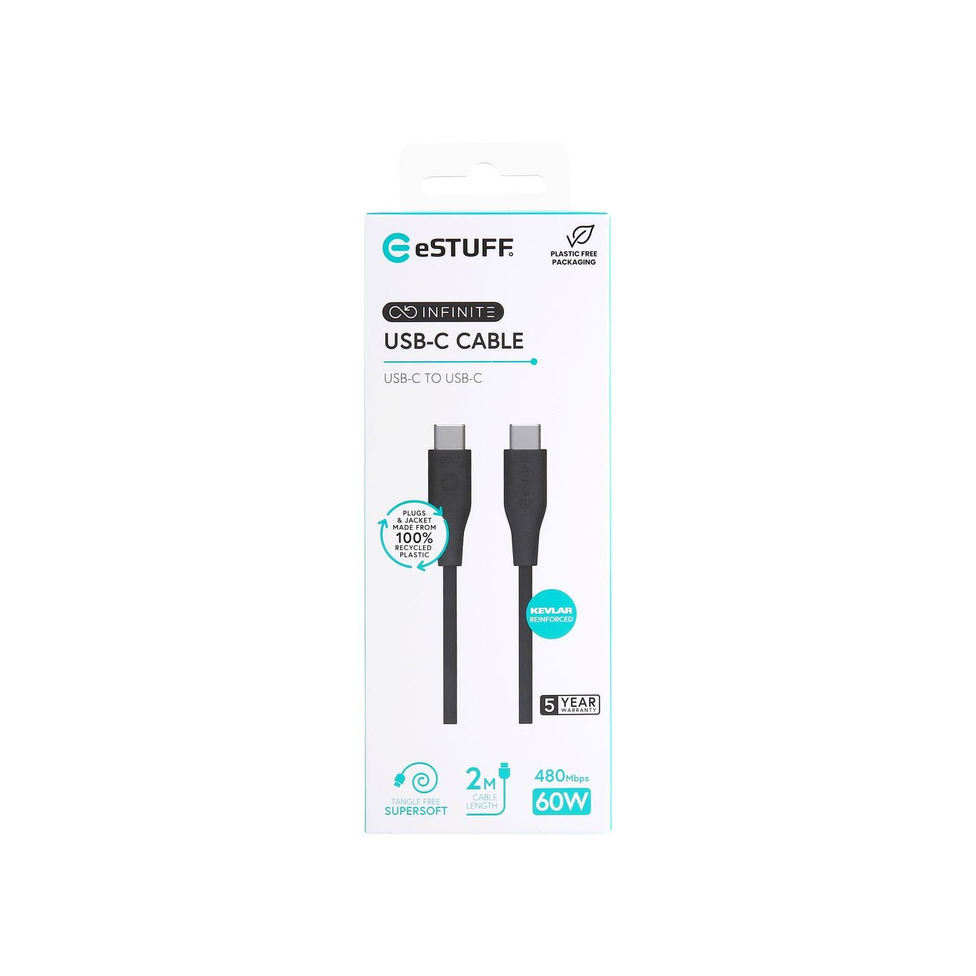 EAN 5715328134683 - eSTUFF ES604280 cable USB USB 2.0 2 m USB C 60 W Negro imagen 2