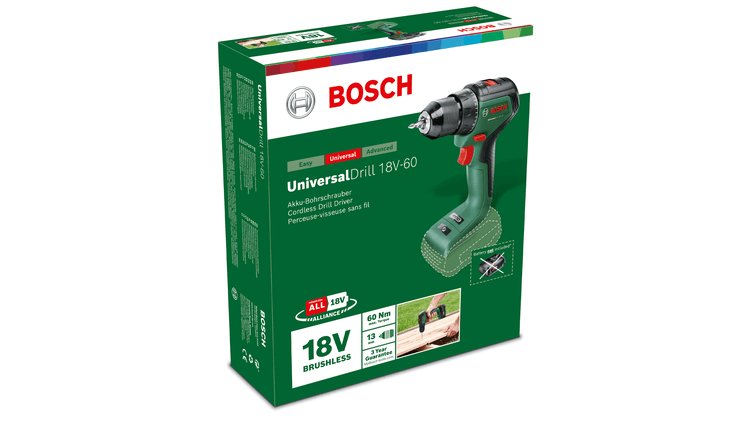 Taladro  Bosch  Inalámbrico Universaldrill 18v-60 Verde/Negro, Sin Batería Ni Cargador, Power For All Alliance 06039d7000