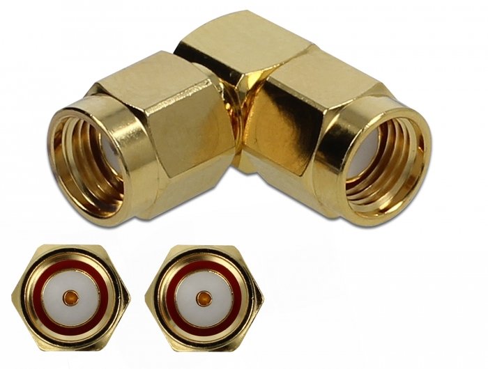 Delock Adaptador Rp-Sma Macho A Rp-Sma Macho 90° 10 Ghz