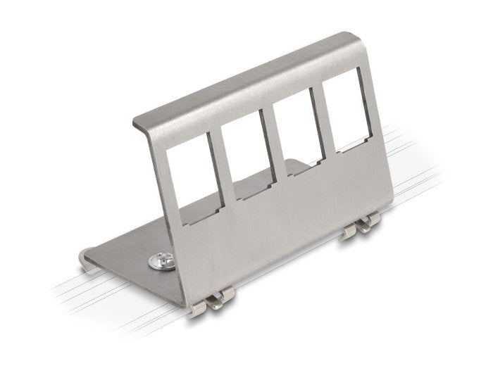 Delock 88140 Soporte Metálico Keystone De 4 Puertos Para Riel Din