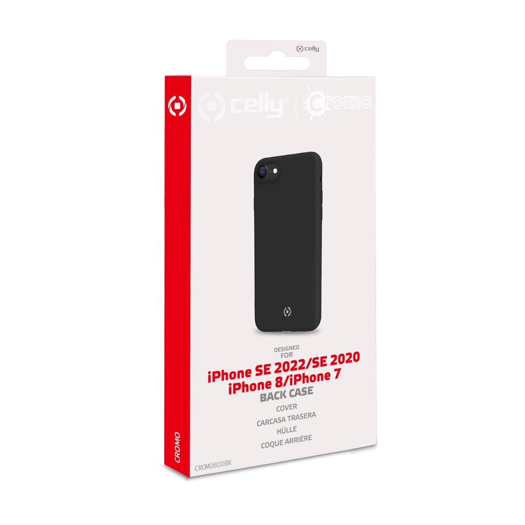 Celly Cromo Funda Para Iphone Se 2022 2020, Se 3rd. Se 2nd Iphone 8 / 7  (4.7") Negro