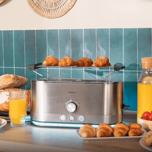 Cecotec Langschlitz-Toaster Shine&Toast Extra Double (Edelstahl, 1.400 Watt, Para 4 Scheiben Toast) 3287