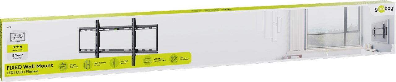 Soporte Tv/Mon Goobay Pared Negro Basic Xl   43-100 /Max Lo