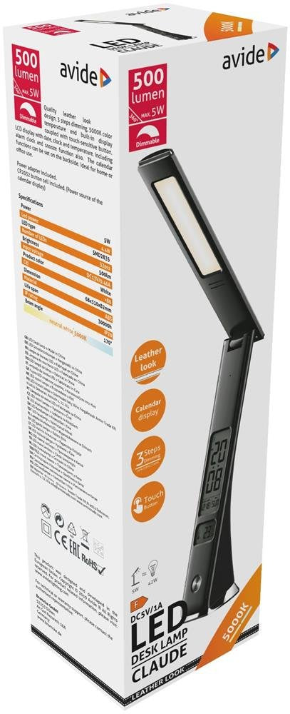 Avide Led Tischleuchte Hsiness Claude Kalender Negro 5w