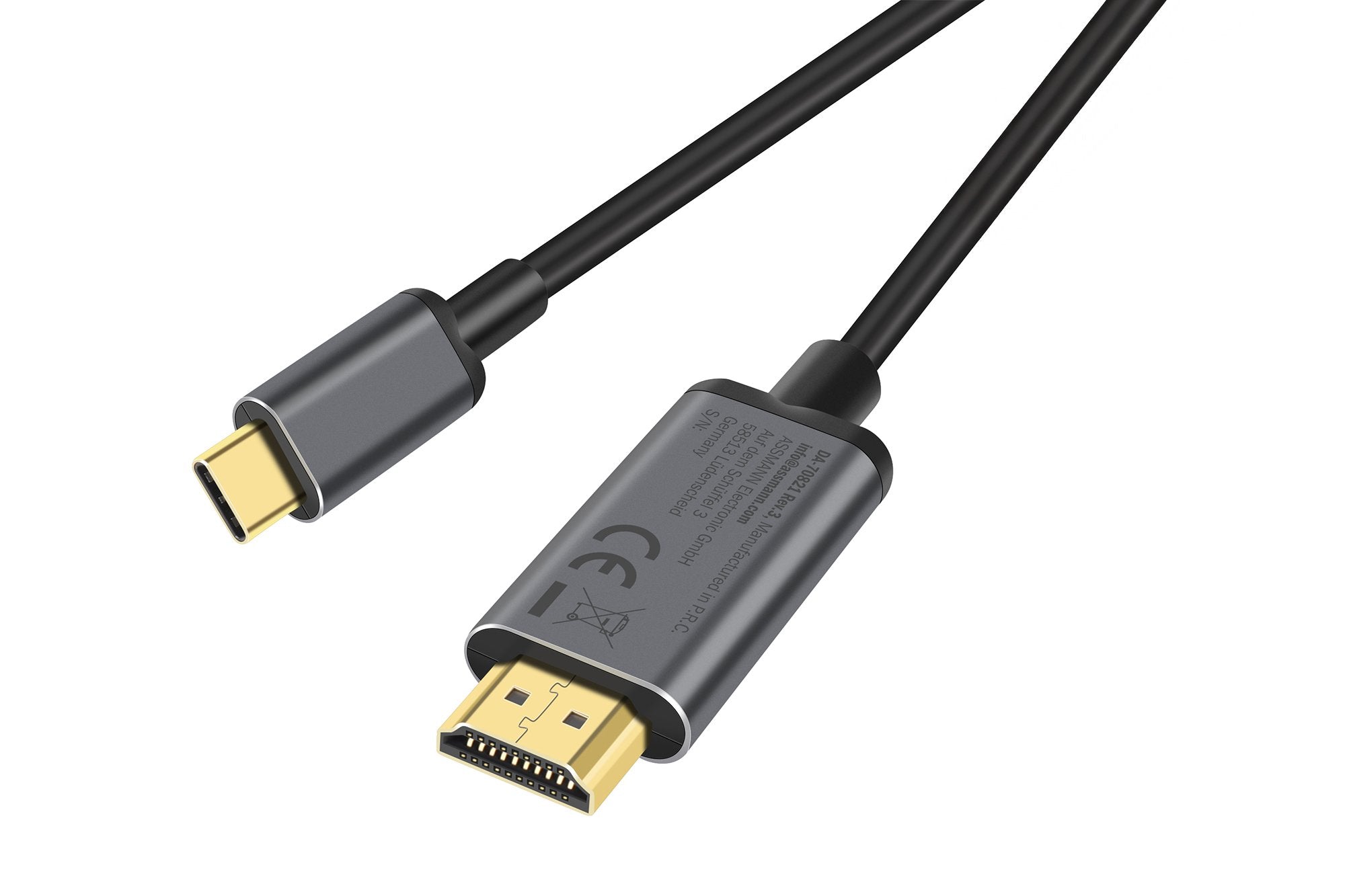 EAN 4016032465072 - Digitus DA-70821 adaptador de cable de vídeo 1,8 m USB Tipo C HDMI tipo A (Estándar) Gris imagen 3