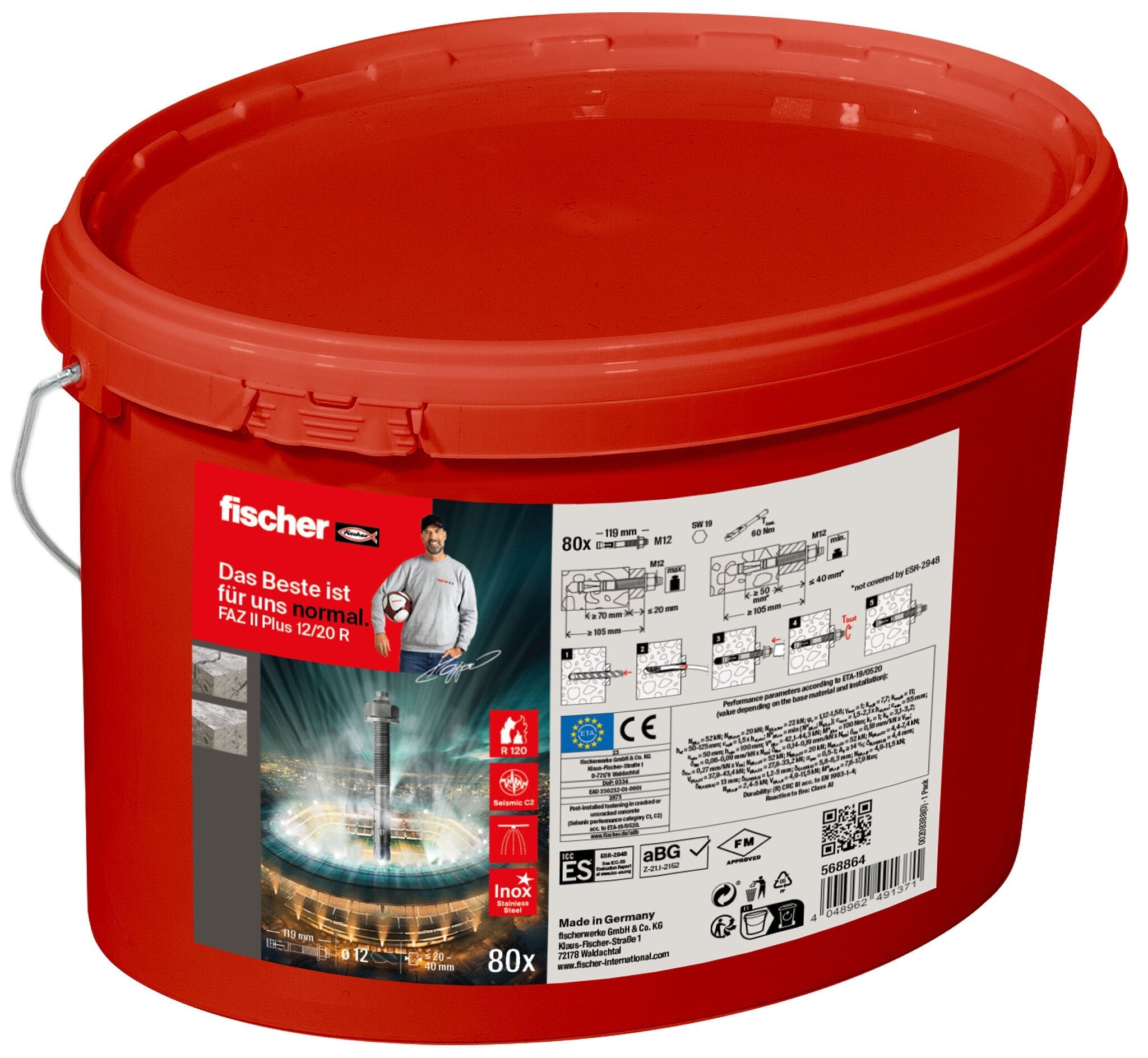 Fischer 568864, Pasador Acero Fino