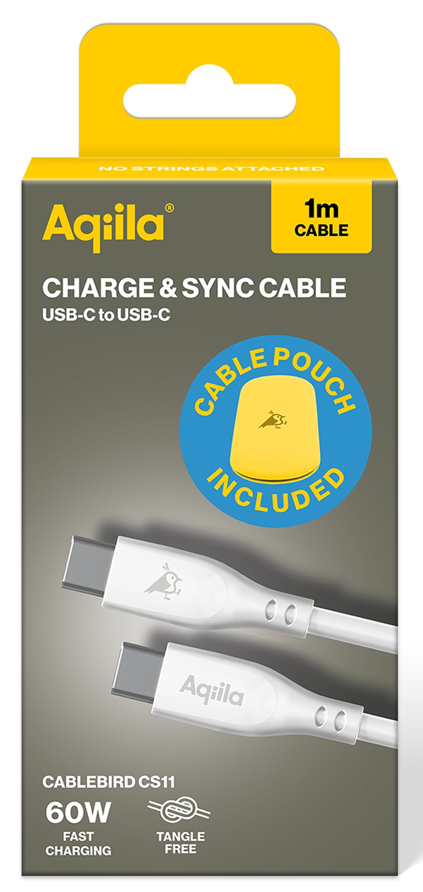 Aqiila Cablebird Cs11 Lade-/Sync Kabel 60w Type C Type C 1m