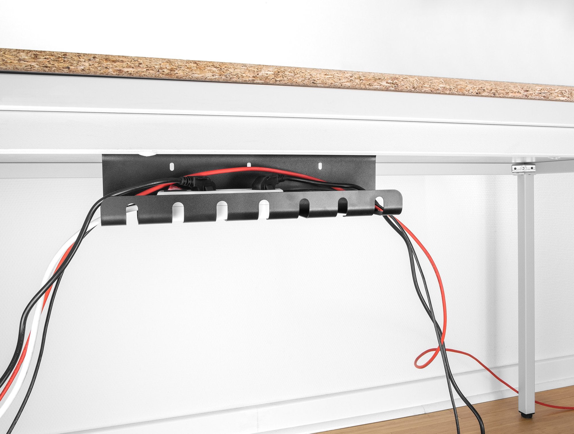 Delock 88031 Soporte De Cables Para Montaje Debajo De La Mesa Negro Juego De 2 Piezas