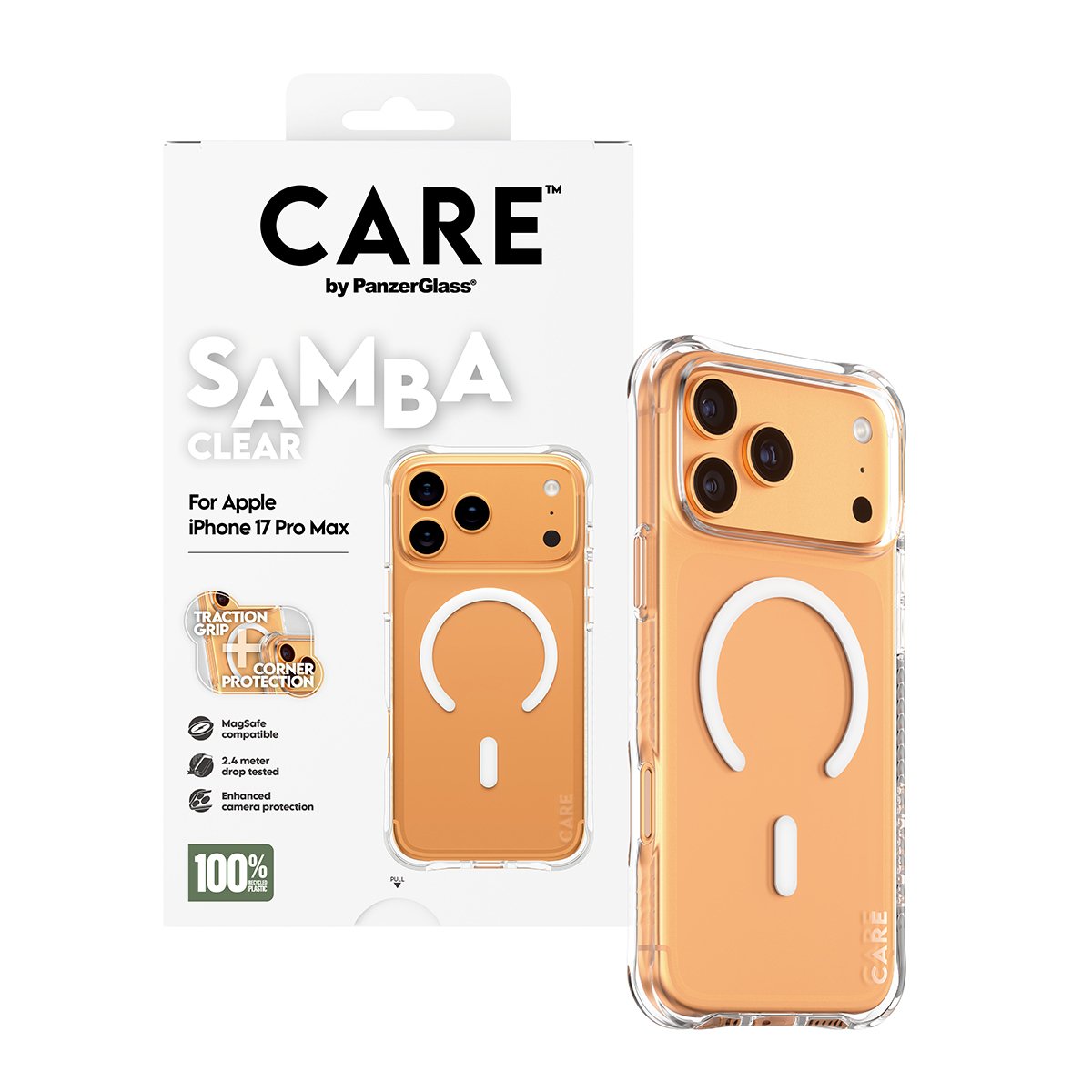 EAN 5715685027062 - PanzerGlass CARE by ® Fashionable Case Samba Transparent w. White MagSafe iPhone 17 Pro Max funda para te imagen 5