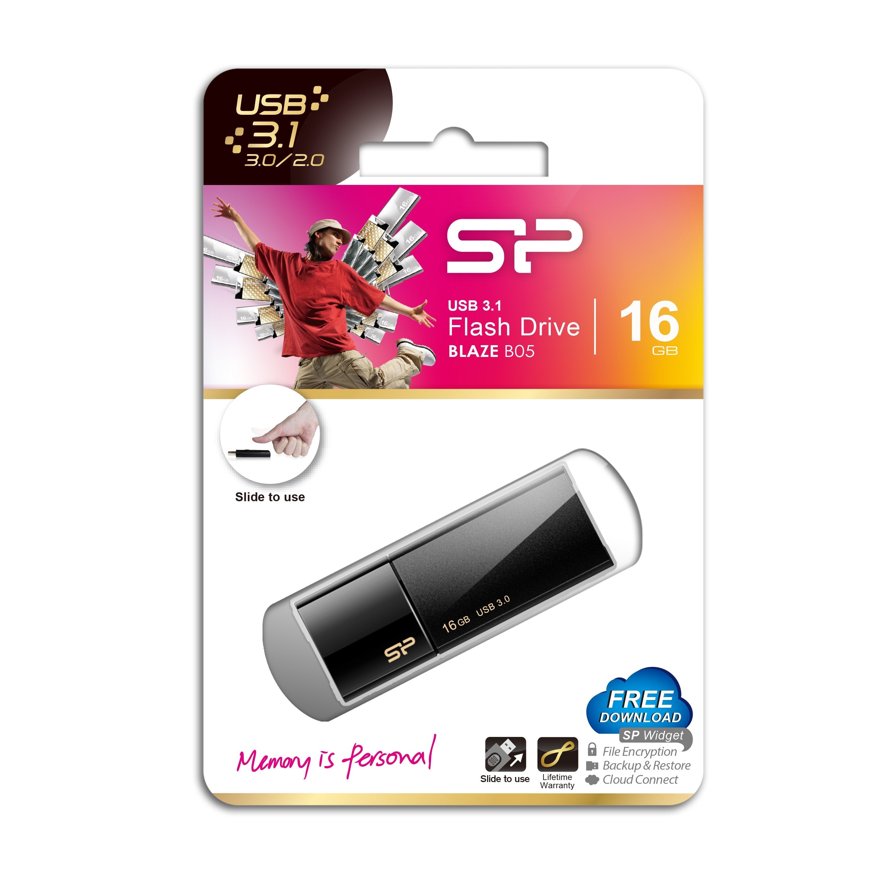 Pendrive Silicon Power Blaze B05 Usb 3.1 64gb Azul