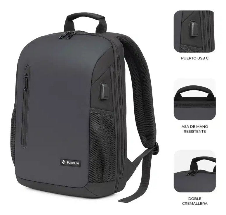 EAN 8436586743697 - SUBBLIM Nomad Xpand Air Padding mochila City backpack Negro Poliéster reciclado imagen 2