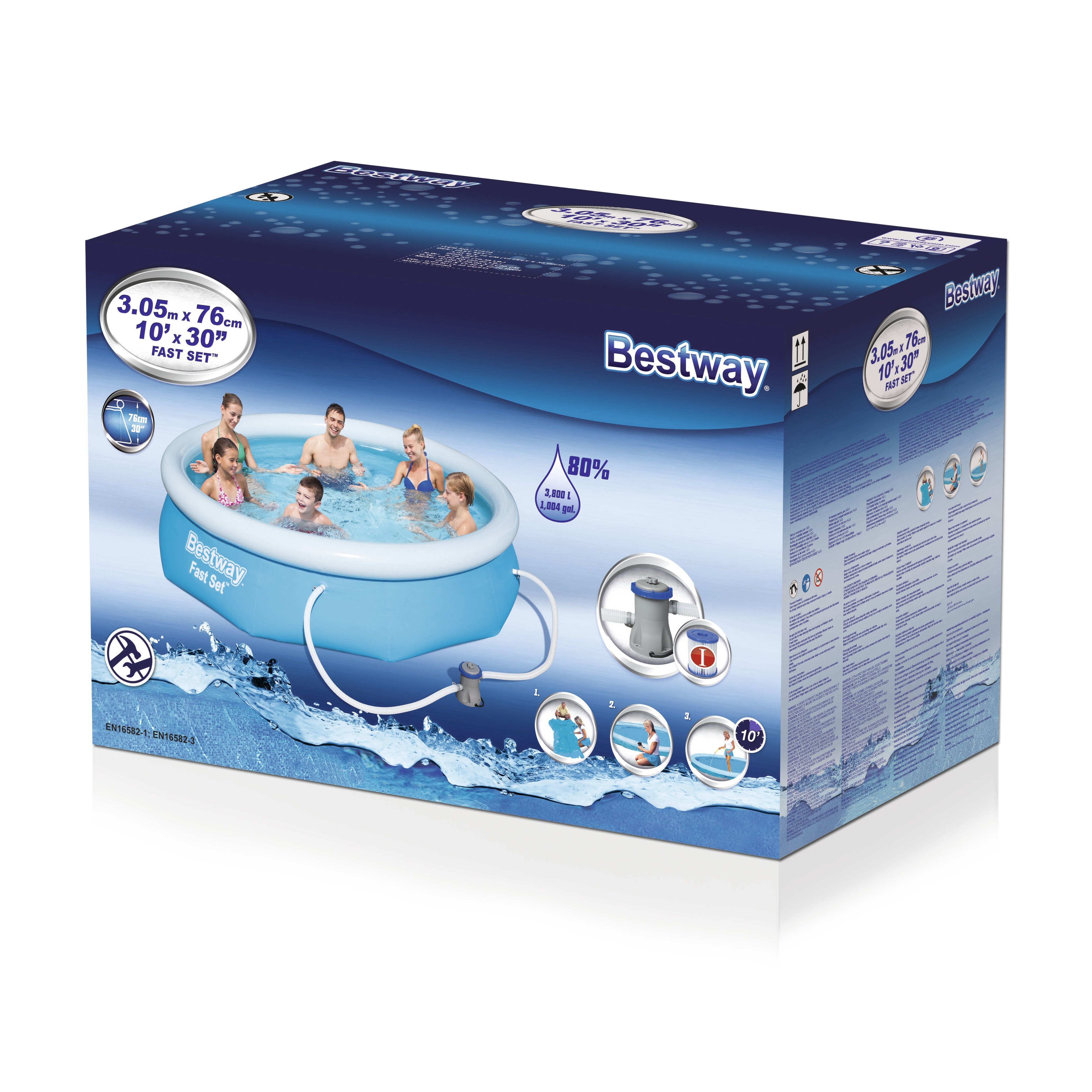 Piscina Ø305x76cm 3200l Con Depuradora Bestway