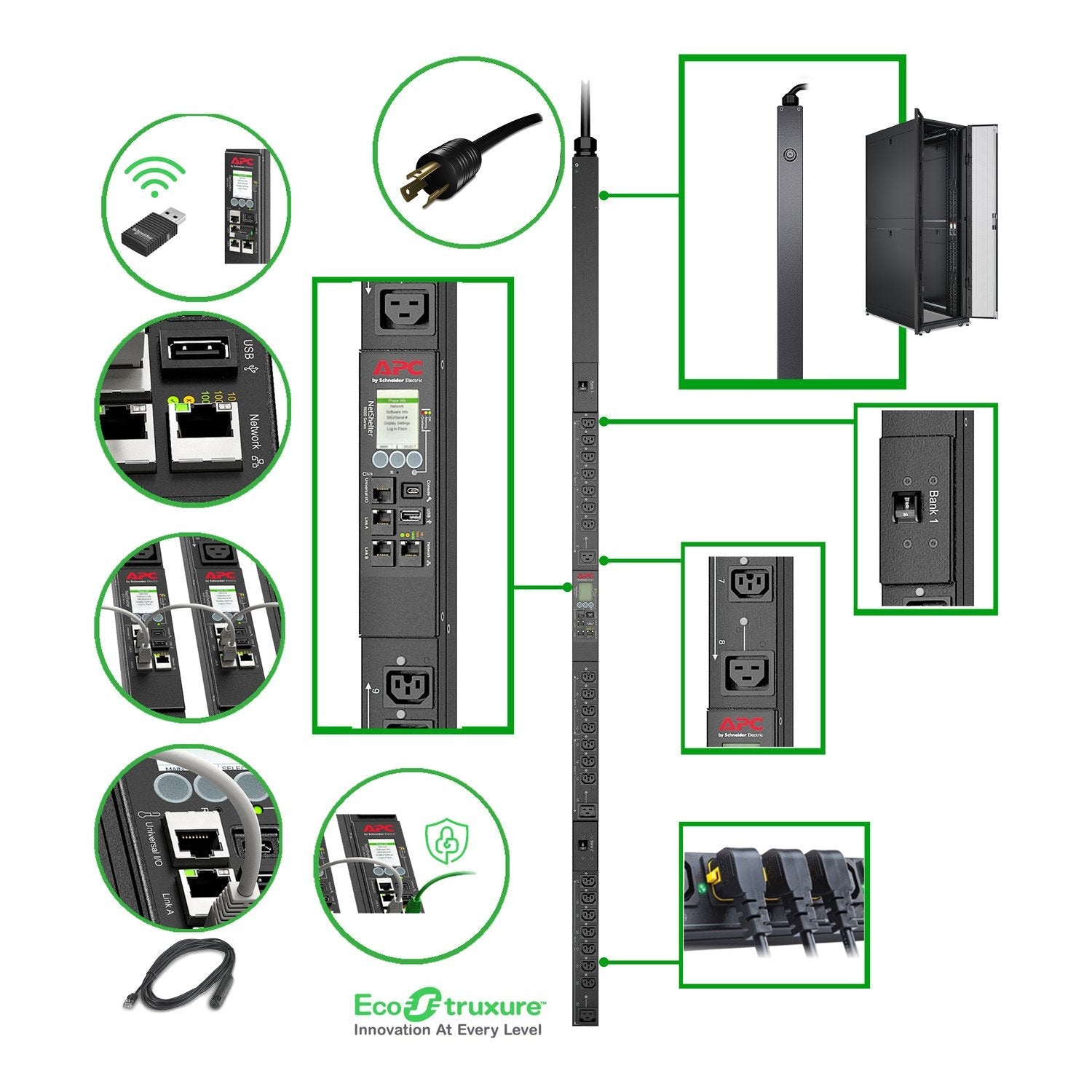 Apc Rack Pdu 9000 Switched Apdu9941 - Unidad De Distribución Eléctrica (Rack - Montable)