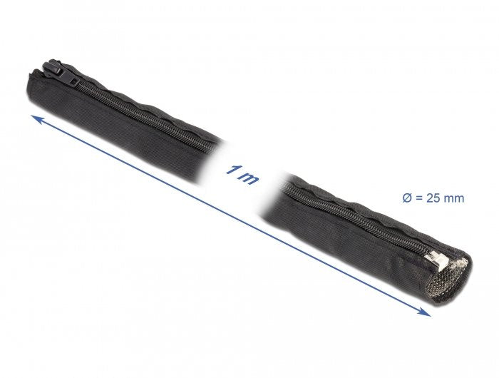 Delock Blindaje Emc Funda Trenzada Con Velcro 1 M X 25 Mm Negro
