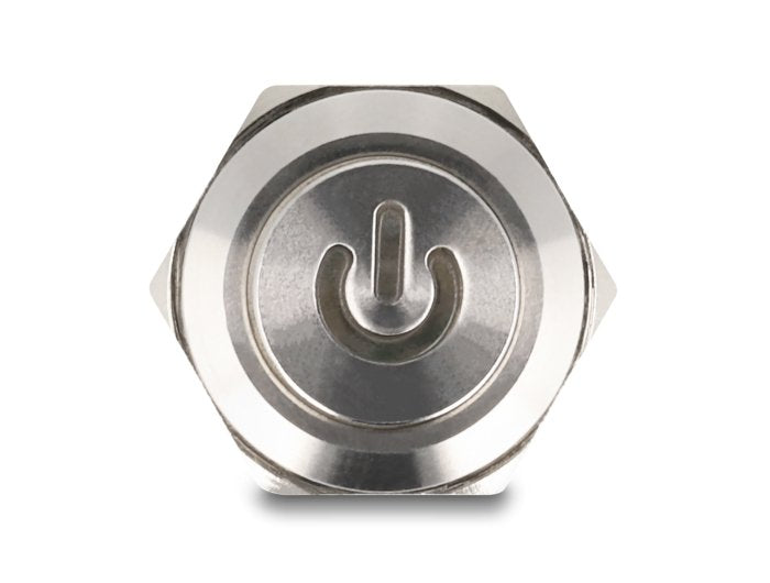 Drucktaster Zum Einbau 12 Mm 4 X Lötanschluss Led Rot Powersymbol