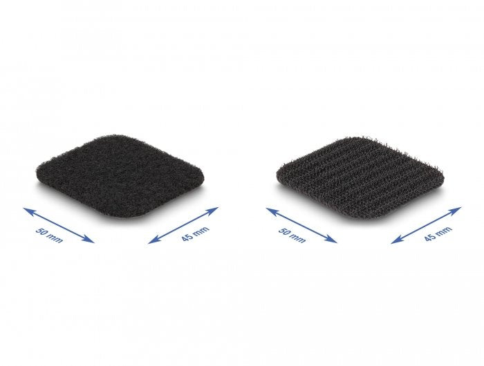 Klettpad Auf Rolle Selbstklebend Mit Haft- Und Flauschpad 45 X 50 Mm - Länge 5 M Schwarz