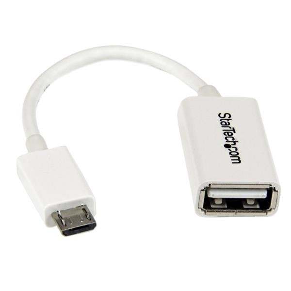 Startech Cable Adaptador Micro Usb A Usb M/H Otg 0.12m Blanco Uusbotgw