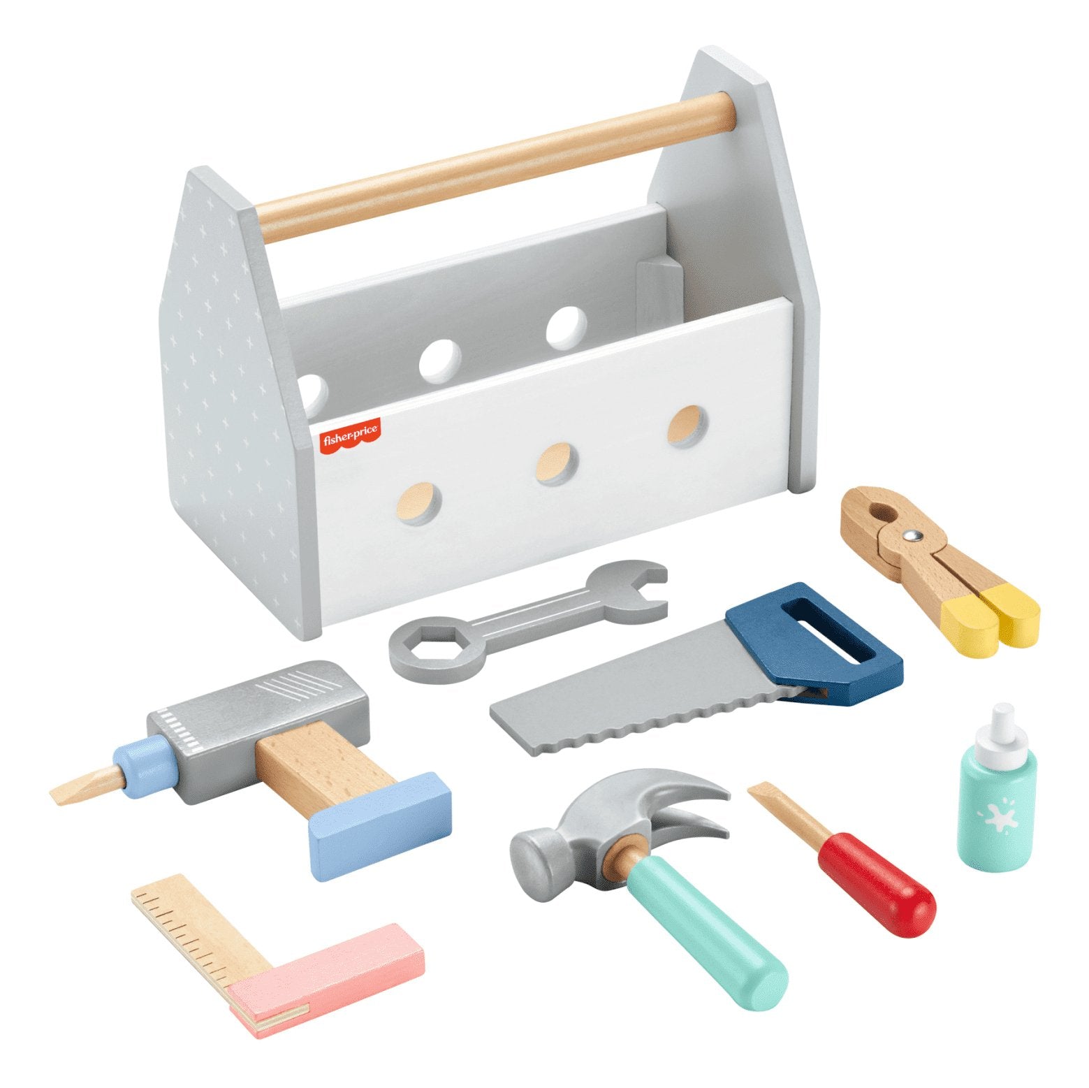 EAN 0194735246076 - Fisher-Price Wooden Tool Box Set imagen 3