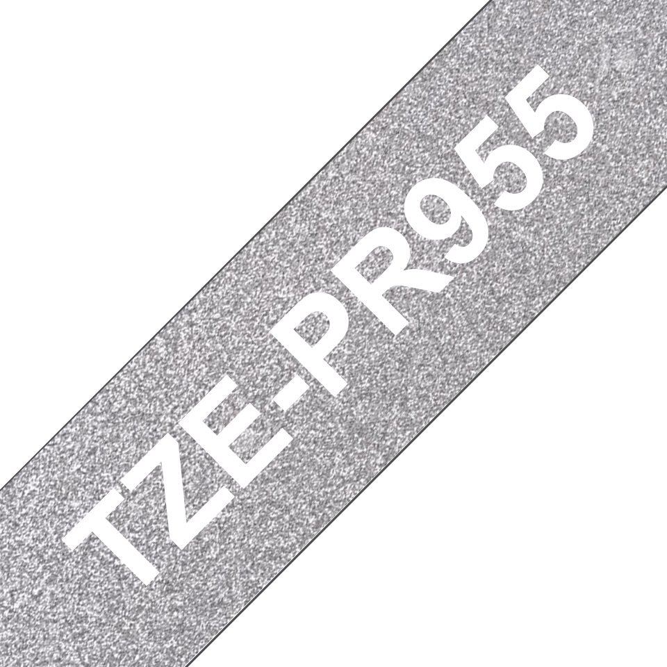Brother Tze-Pr955 Cinta Para Impresora De Etiquetas Blanco Sobre Plata