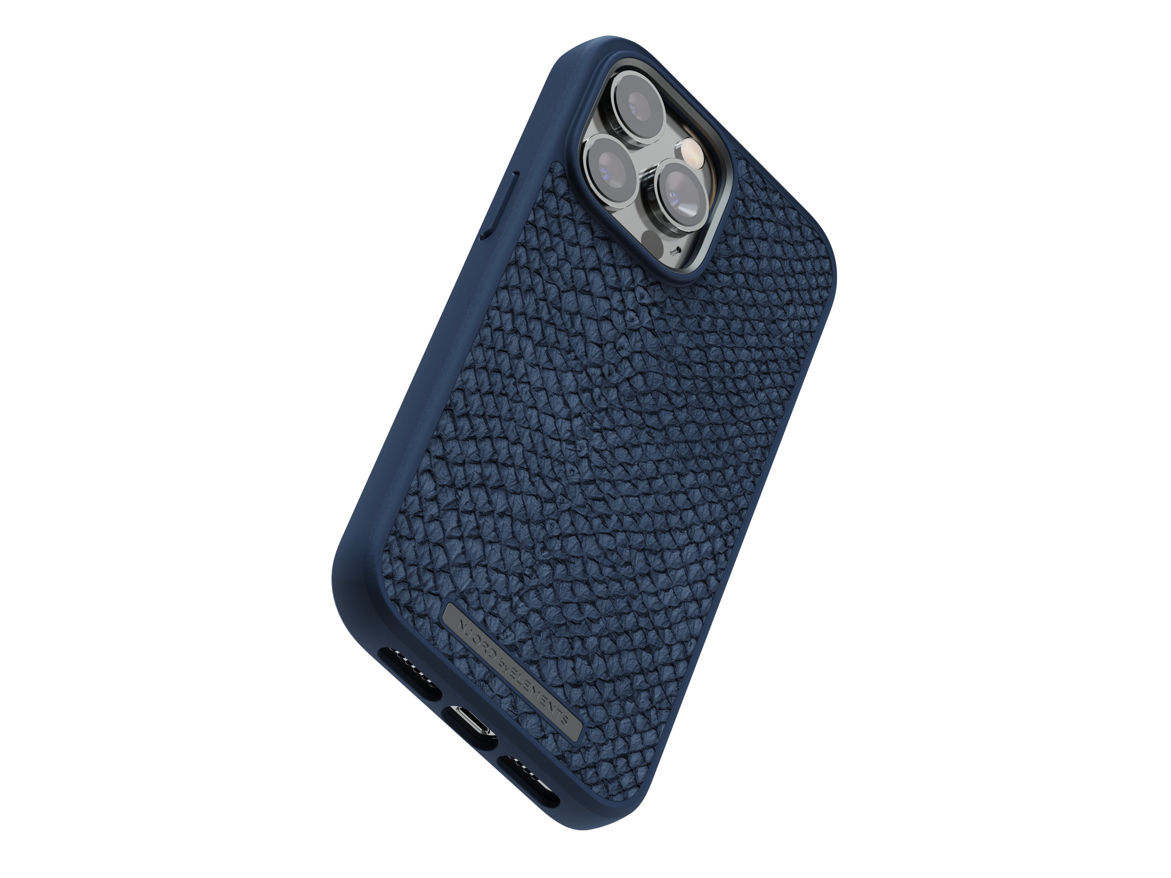 Njord Byelements Salmon Leather Magsafe Case - Iphone 14 Pro Max - Blue