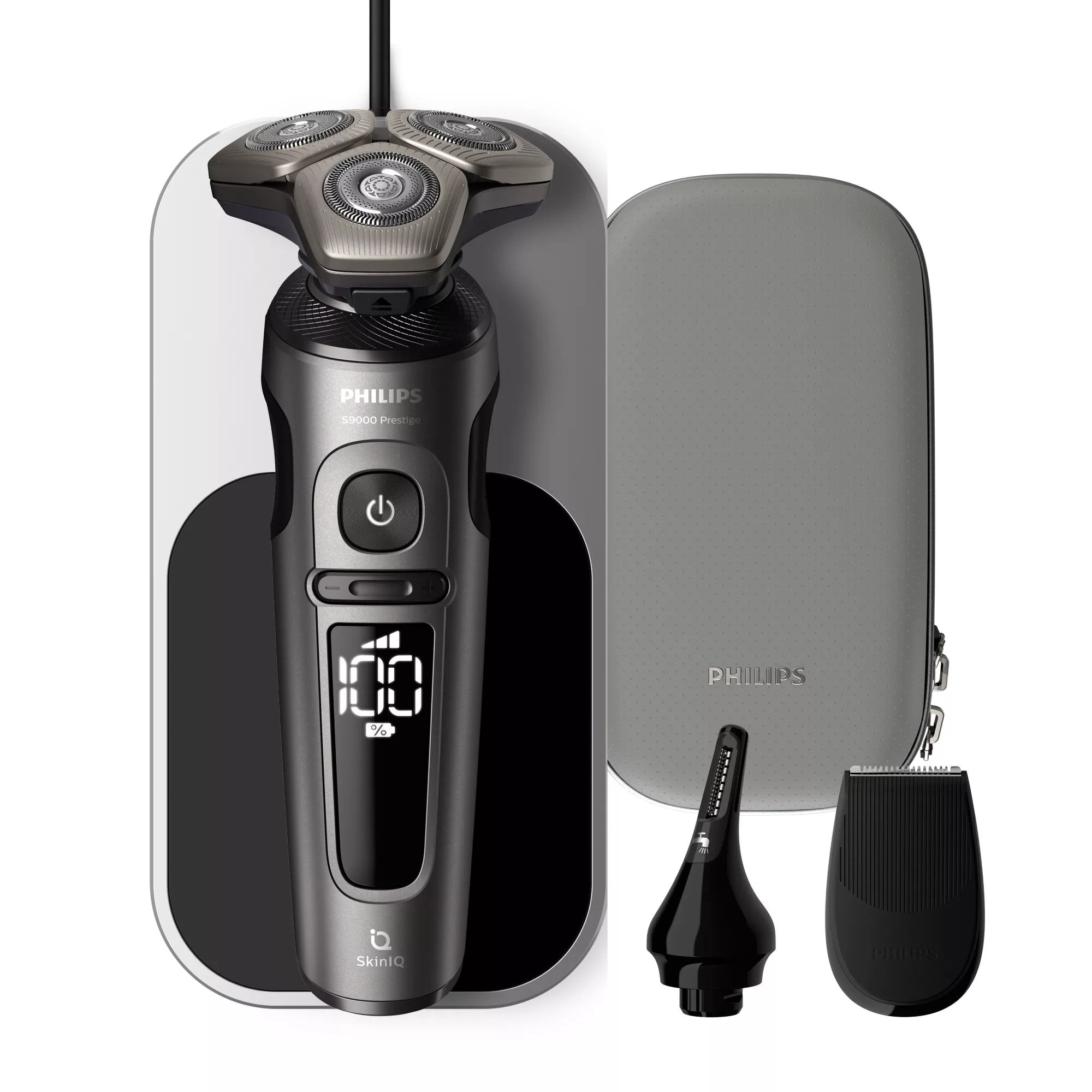 EAN 8720689004343 - Philips SP9872/15 afeitadora Máquina de afeitar de rotación Recortadora Negro, Gris imagen 1