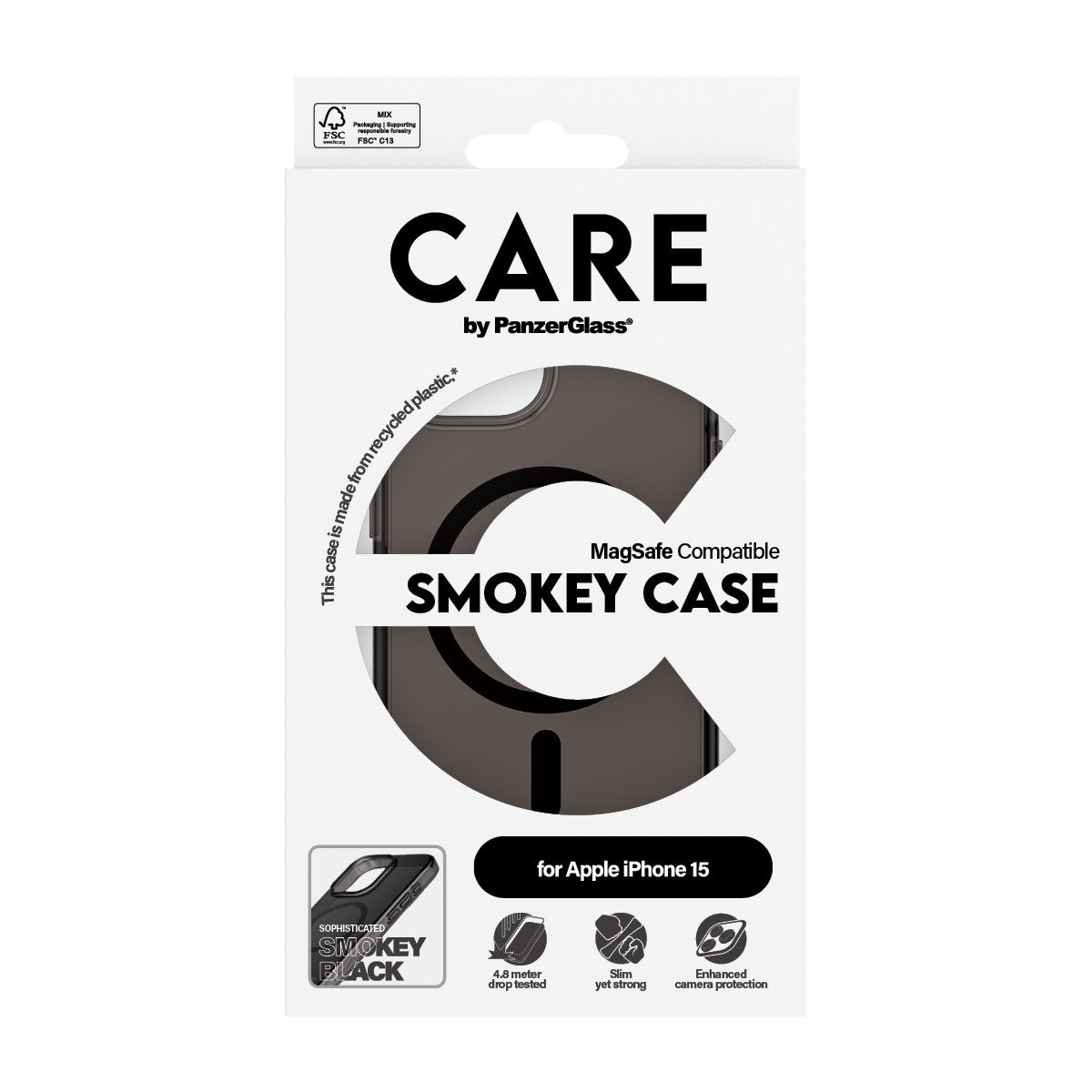 EAN 5715685012402 - PanzerGlass CARE™ by ® Urban Combat Case Smokey w. Black MagSafe iPhone 15 funda para teléfono móvil Negr imagen 3