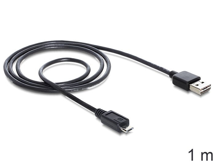 Delock Cable Easy-Usb 2.0 Tipo-A -> Usb 2.0 Micro-B M/M 1m Negro