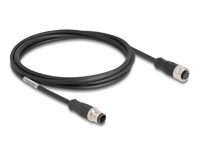 Delock 80845 Cable M12 Codificado D 4 Pin Macho A Hembra Pvc 2 M