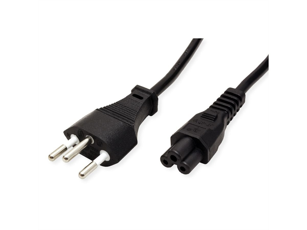 Roline Netzcable T12 Auf C5 3pol. Schwarz 1,8m