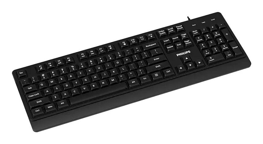 Teclado Philips Spk6247b Con Cable Usb 2.0 Plug And Play Accesos Multimedia Negro Mate Ergonomico