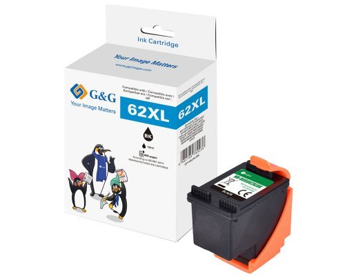 G&G Xl- Cartucho Compatible Con Hp 62xl C2p05an Negro