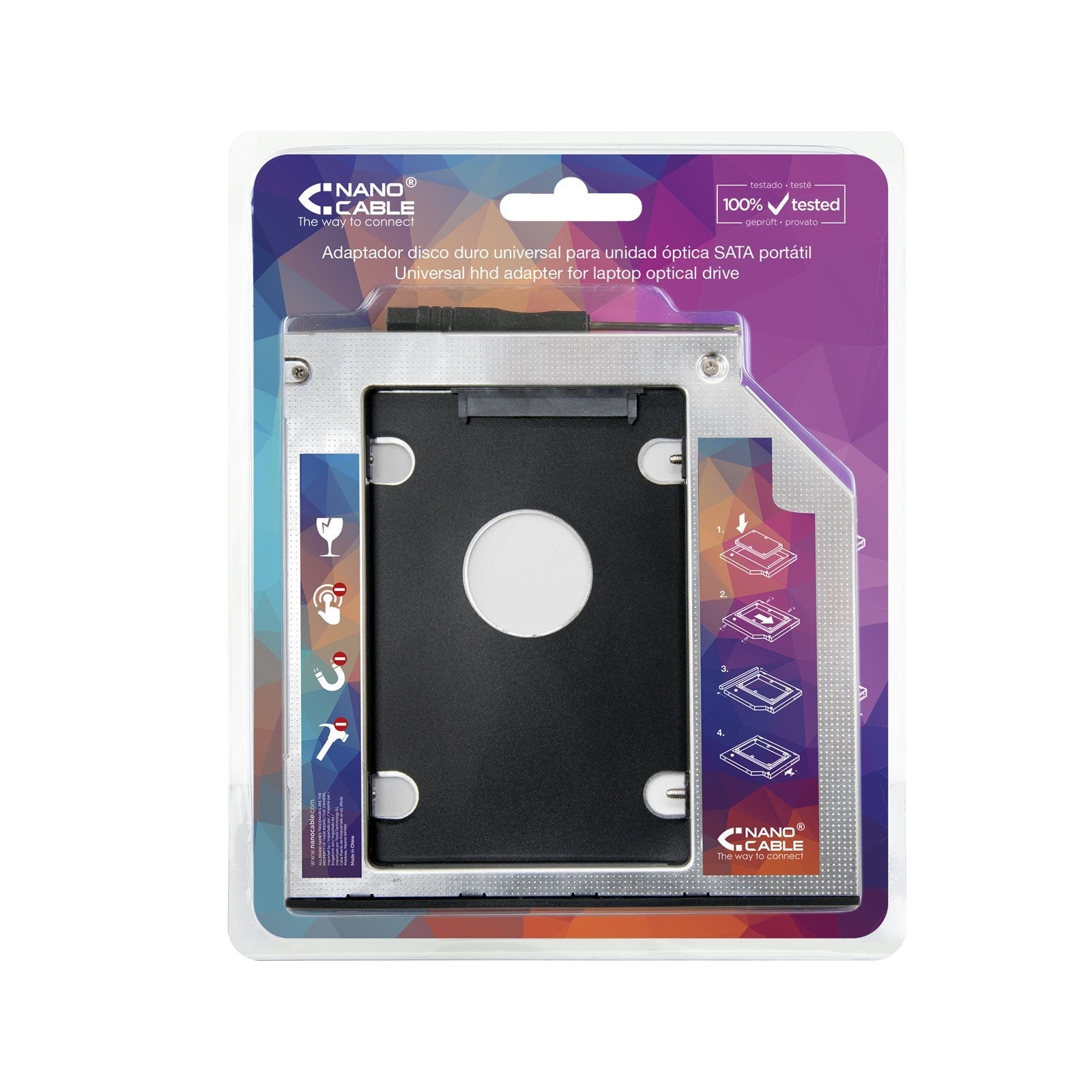 Nanocable Adaptador De Disco Duro De 9.5 Mm Para Unidad Optica De 12.7 Mm En Portatil
